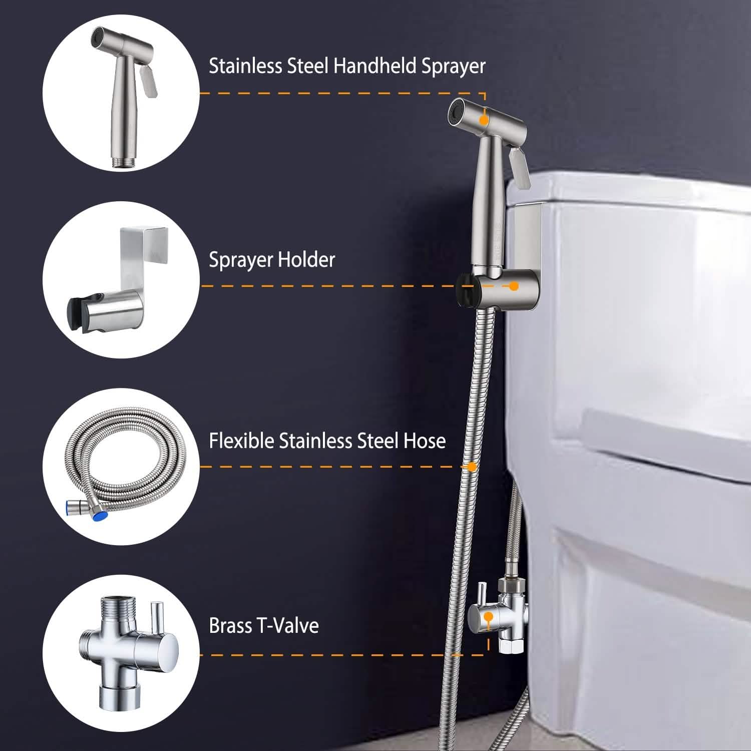 Handheld Bidet Sprayer – Stainless Steel