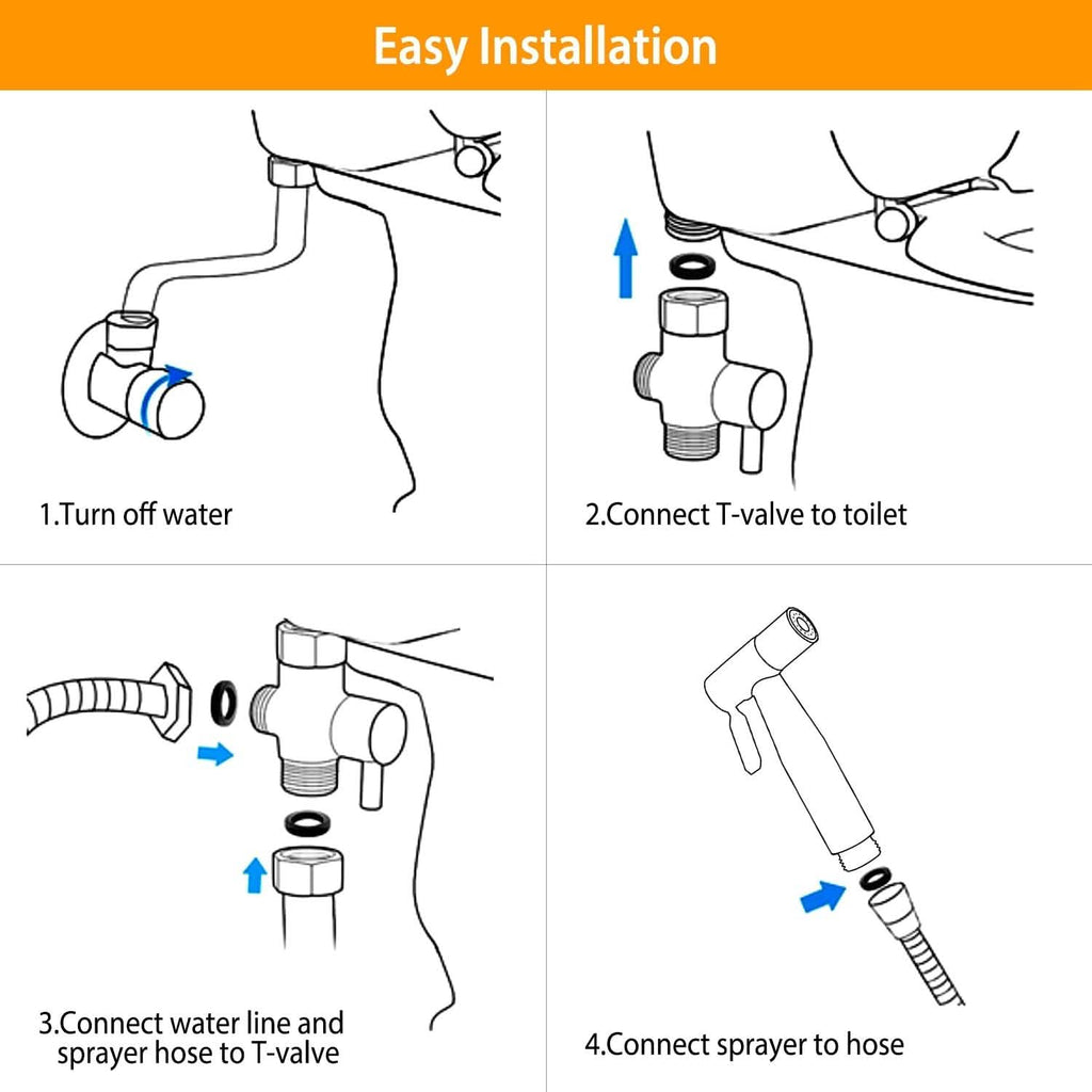 Handheld Bidet Sprayer – Stainless Steel