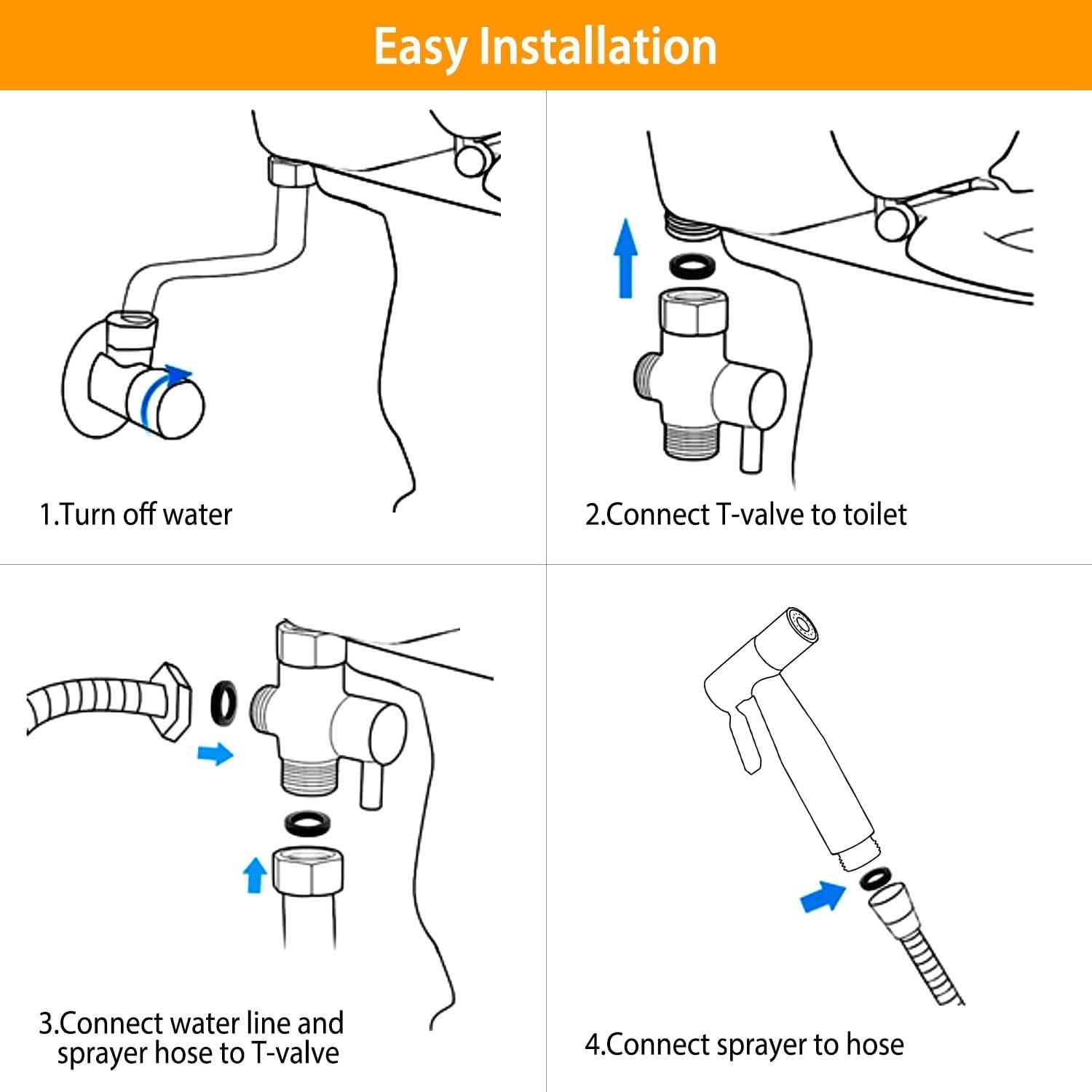 Handheld Bidet Sprayer – Stainless Steel